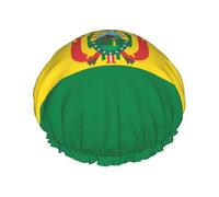 Flag of Bolivia Print Shower Cap â€“ Reusable Double Layer Bath Hair Cap â€“ Breathable Shower Hat for Travel, Hotel & Home Use