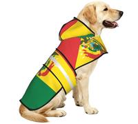 Flag Of Bolivia Waterproof Dog Raincoat And Rain Jacket With Hood, Reflective Strips And Adjustable Belly Strap, Fits Small To Large Dogs