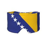 Flag of Bosnia and Herzegovina Adjustable Sleep Eye mask and Earmuffs, Unisex Side Sleeping Headband (26.8 * 4.3 inches), Indoor and Outdoor Travel Yoga Comfort Cover,
