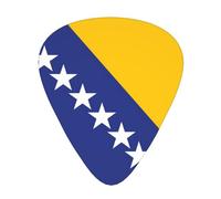 Flag of Bosnia and Herzegovina Patterned Guitar Picks - 12-Piece Set with 3 Different Thicknesses, Suitable for Electric and Acoustic Guitars
