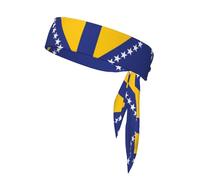 Flag of Bosnia and Herzegovina Patterned Sports Headscarf Unisex Sweat Absorbent Headband for Tennis, Volleyball, Jogging, Yoga