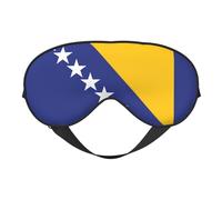 Flag of Bosnia and Herzegovina Print Eye Mask for Comfortable Sleep â€“ Elastic Nighttime Shade, Perfect for Plane, Travel, and Meditation
