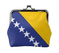 Flag of Bosnia and Herzegovina Womenâ€™s Small Coin Purse,Rectangle Kiss Lock Coin Pouch, Pocket-Sized, Mini Coin Purse for Women