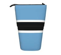Flag of Botswana Expandable Stand Pencil Pouch, Multi-Design Oxford Fabric, Adjustable Height, Multi-Use Cosmetic Bag