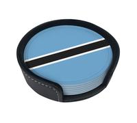 Flag of Botswana Round leather coasters (set of 6) Delicate and soft table decorations, suitable for coffee cups, mugs, etc.