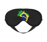 Flag of Brazil Map 13 Flag of Brazil Map Sleep Masks Adjustable Strap Soft Eye Mask for Women Men Travel Work Home