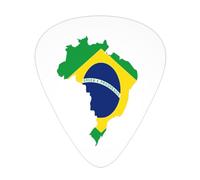 Flag Of Brazil Map Guitar Picks Plectrums For Guitar Bass 12 Pack