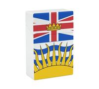 Flag of British Columbian Fashion Cigarette Case Holder Flip Top Closure Card Pill Box 3.8×2.4×1.1 Inches