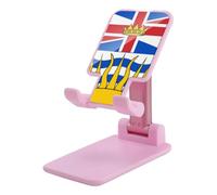 Flag of British Columbian Foldable Mobile Phone Holder Stand for Desk Pink-style