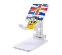 Flag of British Columbian Foldable Mobile Phone Holder Stand for Desk White-style