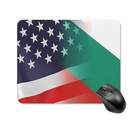 Flag of Bulgaria And U.S.A Gaming Mouse Pad with Rubber Base