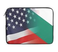 Flag of Bulgaria And U.S.A Laptop Sleeve Multi Size Computers Notebook Zippered Protective Bag for Office Travel Camping
