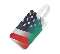 Flag of Bulgaria and U.S.A Luggage Tag for Suitcases Identify Labels Privacy Travel Baggage for Women Men