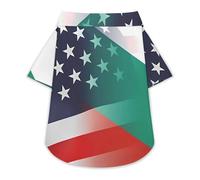 Flag of Bulgaria And U.S.A Pet Shirt Button Up Summer Clothes Breathable T-Shirt for Small Medium Dogs Cats