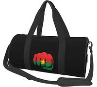 Flag of Burkina Faso Fist Power Travel Luggage Duffel Bag Sports Rolling Foldable Duffel Bag, Black