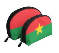 Flag of Burkina Faso Portable Bags Clutch Pouch.2-Piece Makeup Bag Set, Large & Small Travel Cosmetic Pouches
