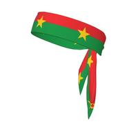Flag of Burkina Faso Print Sports Head Tie Bandanas – Comfortable Athletic Sweatbands for Running, Yoga, Cycling, and More
