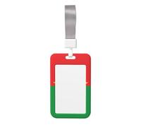 Flag of Burkina Faso Printing Card Badge Holder Double-Sided Sliding Cover Design, Capable of scanning Transparent Film