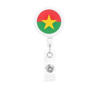 Flag of Burkina Faso Retractable Badge Holder Printed, ID Reel with 360° Swivel Clip