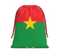 Flag of Burkina Faso Soft Plush Drawstring Bag for Festivals Use and Storage