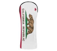 Flag of California Golf Head Covers Headcovers with Interchangeable No. Tags Designed to Fit All Woods and Drivers