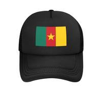 Flag of Cameroon Black Unisex Baseball Cap - Breathable mesh Golf hat, Adjustable Outdoor Sports Sun hat, Black, One Size