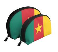 Flag of Cameroon Portable Bags Clutch Pouch.2-Piece Makeup Bag Set, Large & Small Travel Cosmetic Pouches
