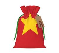 Flag of Cameroon Print Drawstring Favor Bags, M Holiday Pouches, Treat Sacks, Christmas Treat Bags