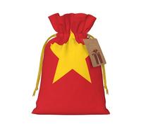 Flag of Cameroon Print Drawstring Favor Bags, M Holiday Pouches, Treat Sacks, Christmas Treat Bags