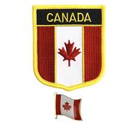 Flag of Canada Embroidered sew on Iron on Patch with Enamel Metal pin Badge