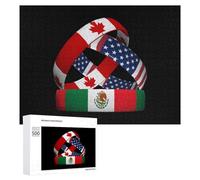 Flag of Canada Mexico U.S.A Funny Jigsaw Puzzles Wooden Picture Puzzle for Adults Home Decors Gift