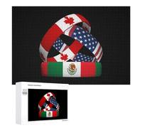 Flag of Canada Mexico U.S.A Funny Jigsaw Puzzles Wooden Picture Puzzle for Adults Home Decors Gift
