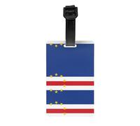 Flag of Cape Verde Printed PVC Luggage Tag Travel Anti Lost ID Label Personal Info Tag for Backpack and Suitcase
