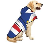 Flag of Cape Verde Reflective Waterproof Dog Raincoat Jacket, Adjustable Hooded Pet Coat with Leash Hole,for Outdoor Use3XL