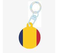 Flag of Chad Print Round Acrylic Pet Tag, Dog Neck Pendant Tags for Pets Circular Dog Cat Collar Name Tags