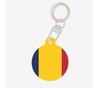 Flag of Chad Print Round Acrylic Pet Tag, Dog Neck Pendant Tags for Pets Circular Dog Cat Collar Name Tags