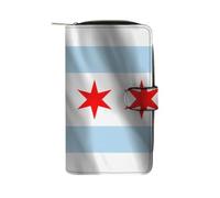 Flag of Chicago Leather Wallets Zipper 12 Card Slots Pouch