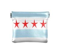 Flag Of Chicago PU Leather Small Coin pouching Convenient Change Holder Card Organizer for Women