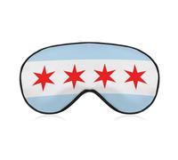 Flag of Chicago Sleep Mask Eye Cover for Sleeping Men Women Light Blocking Travel Blindfold