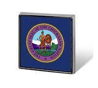 Flag of Chickasaw Nation Custom Lapel Pins Square Brooch Tie Suit Dress Accessories for Men Women Wedding Birthday