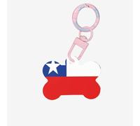Flag of Chile Dog Tags Bone-Shaped Pet Tag,Acrylic Pet ID Tags Durable and Stylish,Perfect for Small to Large Pets