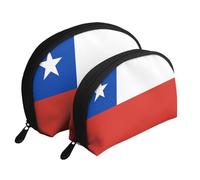 Flag of Chile Portable Bags Clutch Pouch.2-Piece Makeup Bag Set, Large & Small Travel Cosmetic Pouches