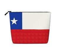 Flag of Chile Print Makeup Bag Travel Toiletry Bag,Travel Makeup Bag,Portable Women Makeup Organizer Case