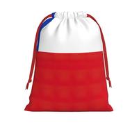 Flag Of Chile Print Multi-Functional Drawstring Reusable Gift Pouch Daily Storage All Occasions Use