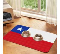 Flag of Chile Print Pet Absorbent Leather Tablecloth for Dogs Cats,Pet Food Mat Leather Feeding Mat for Dogs Cats