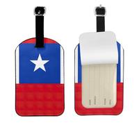 Flag of Chile Printed Leather Luggage Tag, Durable Baggage Identifier, Soft PU ID Label, for Business Travel