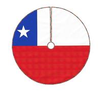 Flag of Chile Tree skirt, Christmas family gatherings, indoor and outdoor decorations for Christmas trees