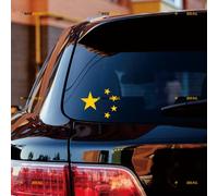 Flag of China Five Star Chinese Sticker Decal Vinyl - 2 Pack Yellow 10.2cm - for Car Boat Laptop Cup No Background Die-Cut
