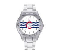 Flag of Cincinnati Business Stainless Watch Fashion Designer Wristwatch Easy Reader Analog Watches Gifts for Men