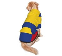 Flag of Colombia Dog Hoodie for Medium and Large Dogs â€“ Soft Polyester Pet Clothes, Suitable for All Seasons